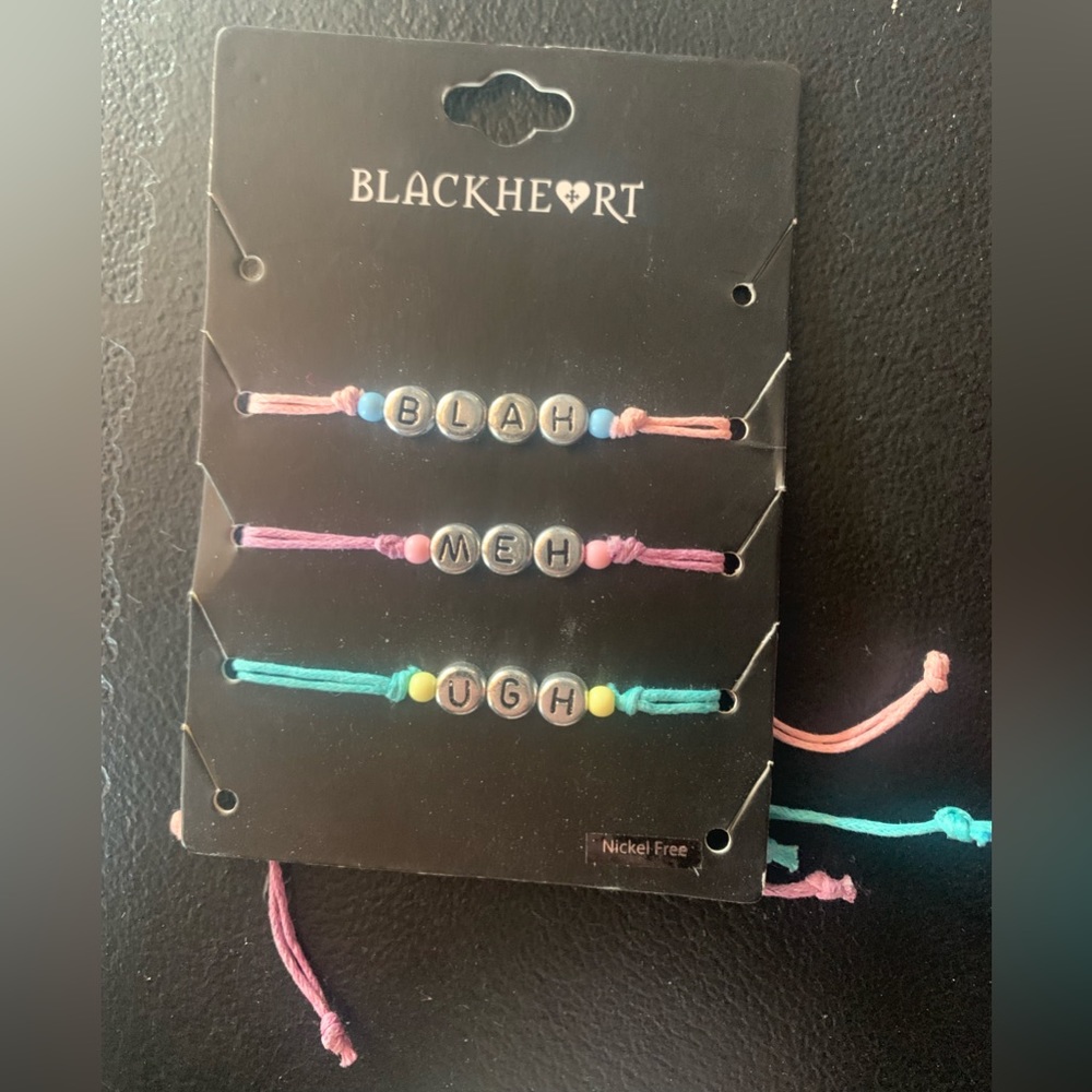 BNWT | Cute Retro Style 3 Pack of Bracelets Bundle 🤩 | “Meh” “Blah” “Ugh” |